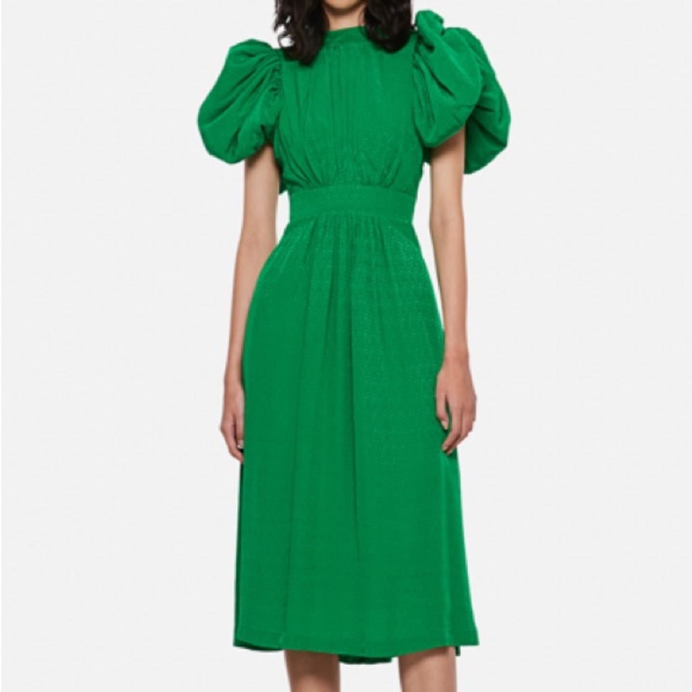 ROTATE BIRGER CHRISTENSEN Noon Midi Dress in kelly green women’s size 4